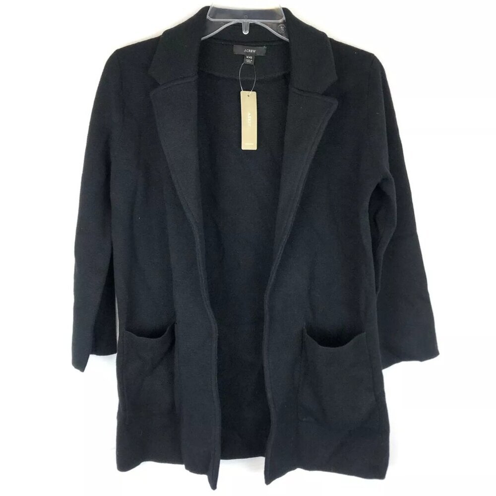J Crew Women’s 3/4 Sleeve Black Cardigan Size 2XS